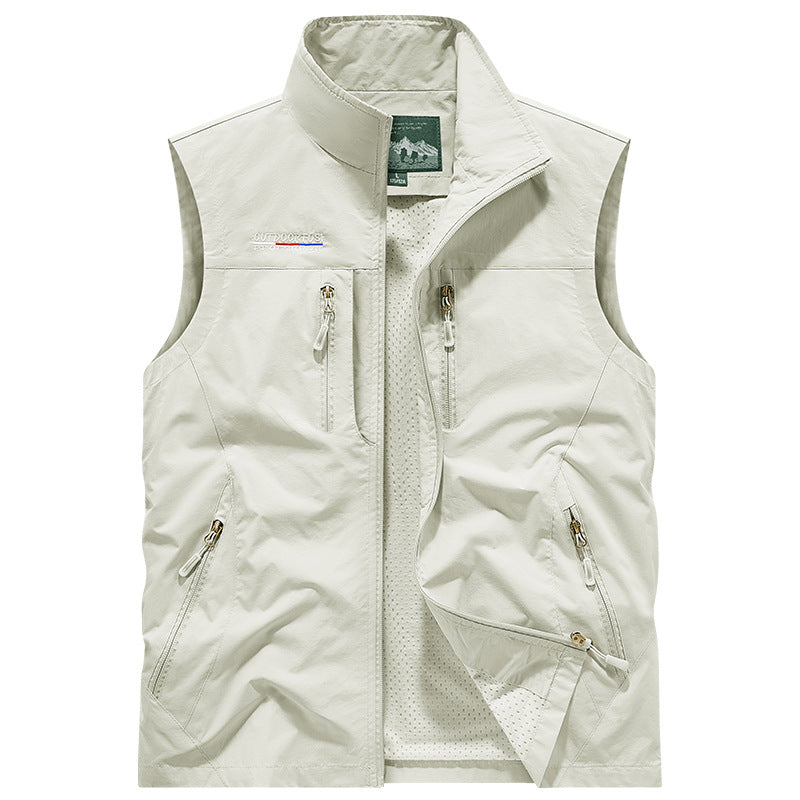 Herren Multifunktionale Outdoor-Utility‑Weste mit Mesh‑Innenfutter und zahlreichen Taschen Drune