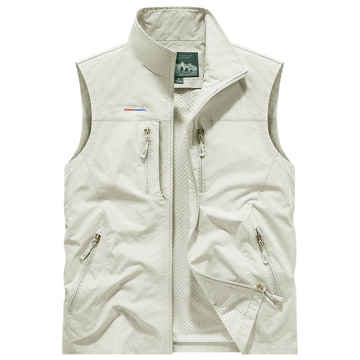 Herren Multifunktionale Outdoor-Utility‑Weste mit Mesh‑Innenfutter und zahlreichen Taschen Drune