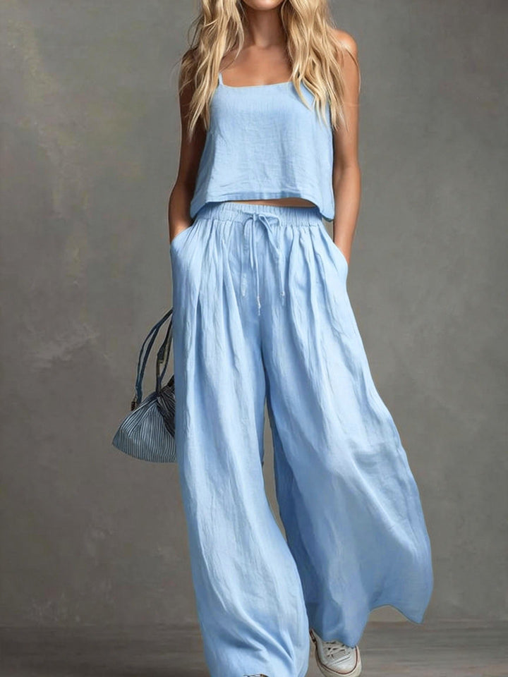 Damen Sommerliches Freizeit-Set mit weitem Oberteil und lässiger Hose Drune