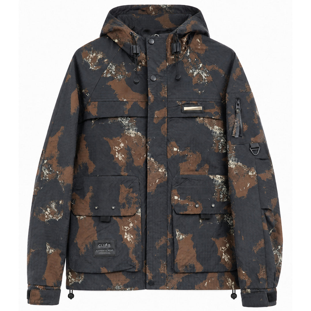 Herren Funktionale Outdoor-Jacke mit hohem Kragen Drune