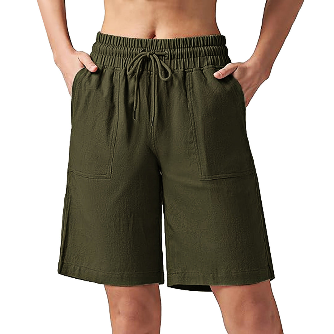 Damen lässige Freizeithose mit elastischem Bund und praktischen Taschen Drune
