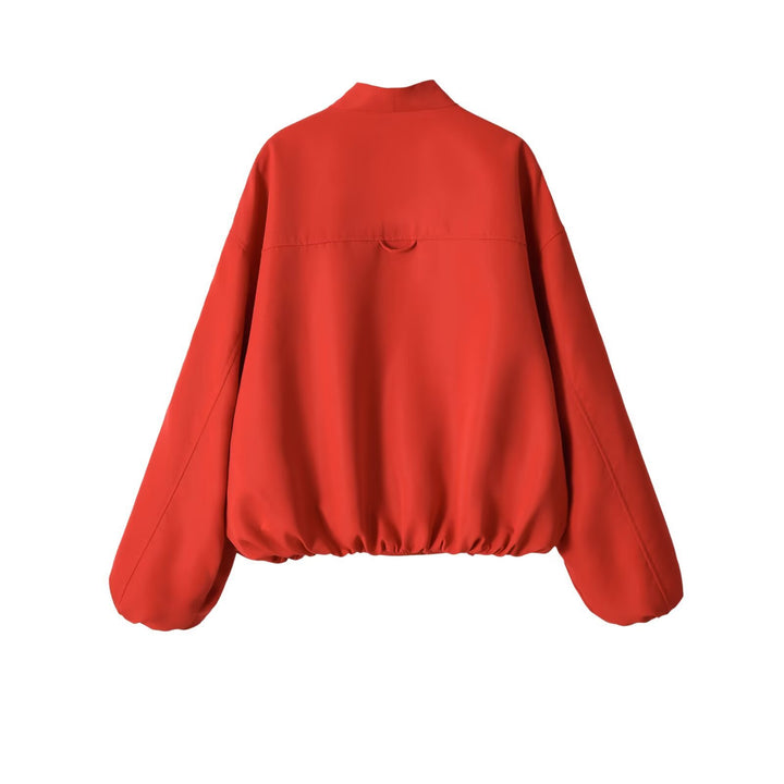 Damen Oversize Bomberjacke mit Raglanärmeln und elastischem Saum Drune