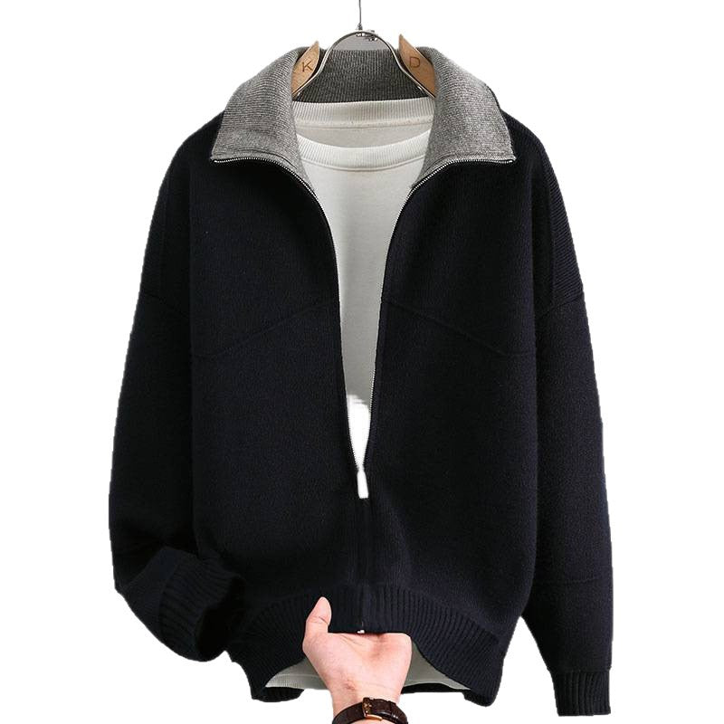 Herren Stylische Sweatjacke mit hohem Kragen Drune