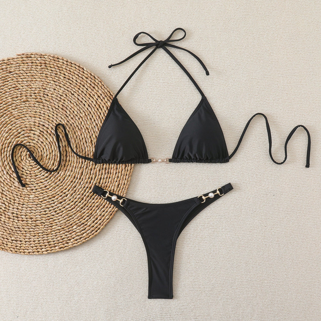 Damen Triangel-Bikini mit eleganten Goldakzenten Drune