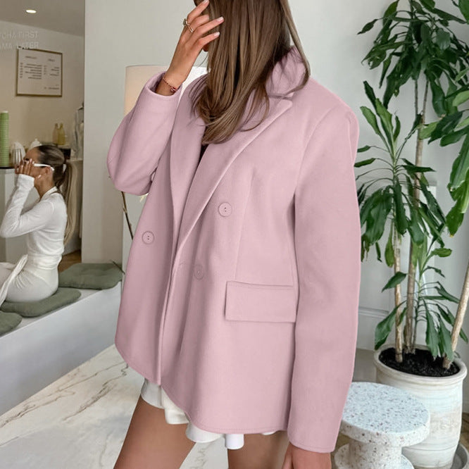 Damen elegante und kuschelige Blazerjacke Drune