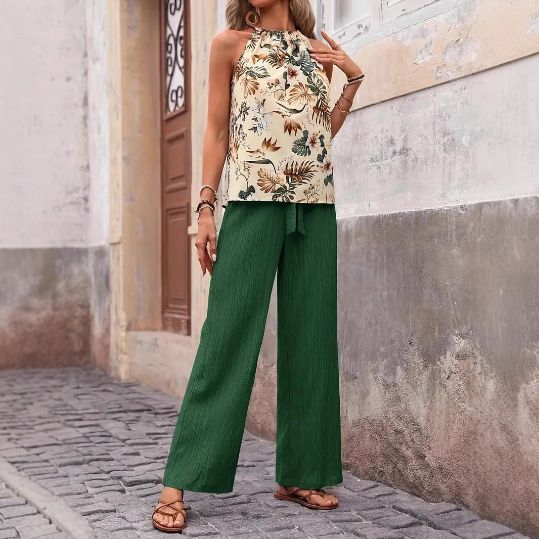 Damen Stylishes Sommer-Outfit mit weitem Hosenrock Drune