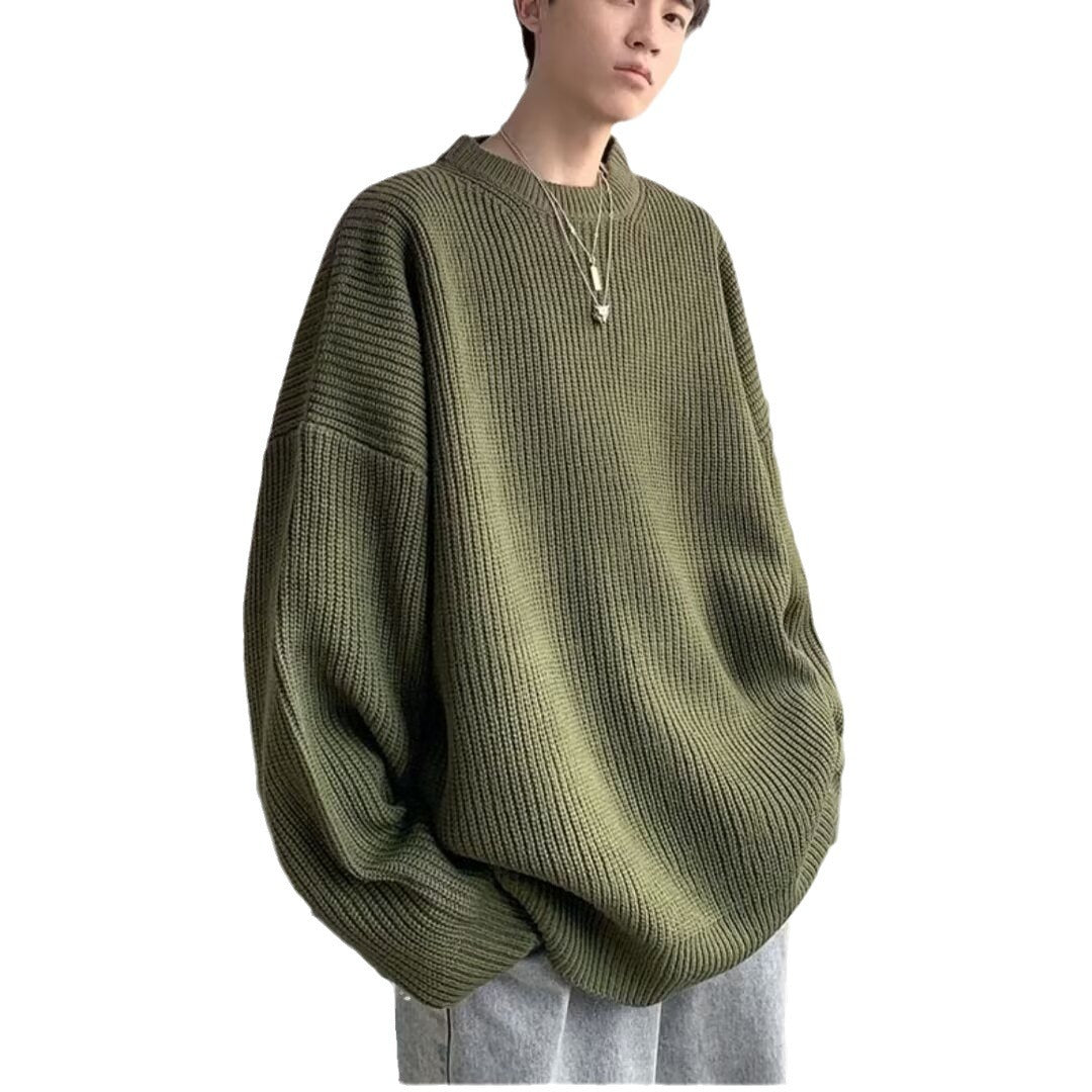 Herren Grobstrickpullover mit Rundhalsausschnitt und lässiger Passform Drune