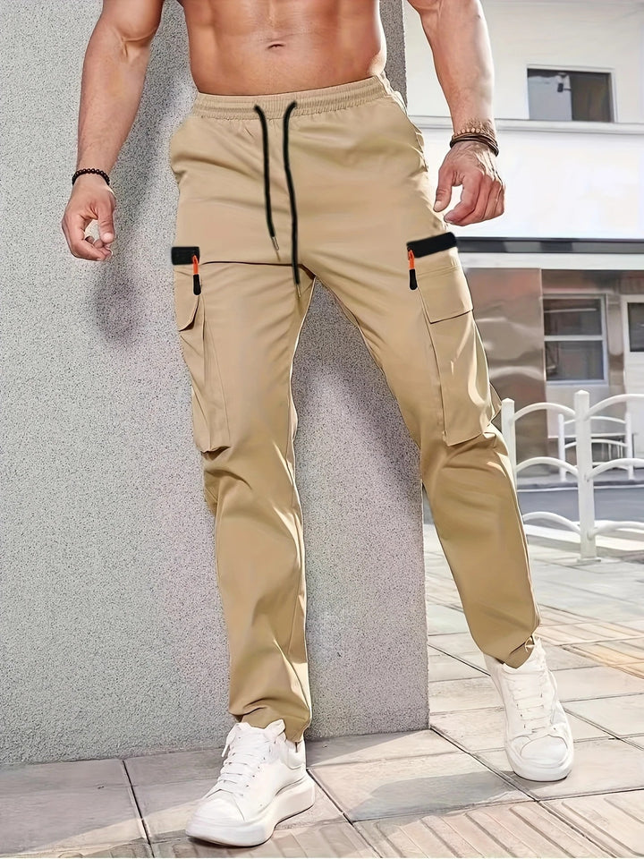 Herren Utility-Cargohose im Joggerstil mit elastischem Bund und Multifunktions-Taschen Drune