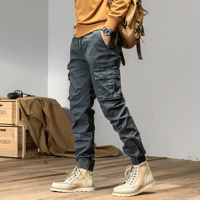 Herren Schmale Utility-Cargojogger aus Ripstop mit Elastikbund, Kordelzug und Mehrfachtaschen Drune