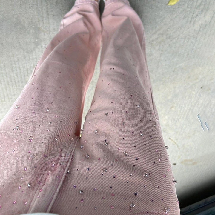 Damen Denim-Hose mit eleganten Perlenapplikationen und modischem Schnitt Drune
