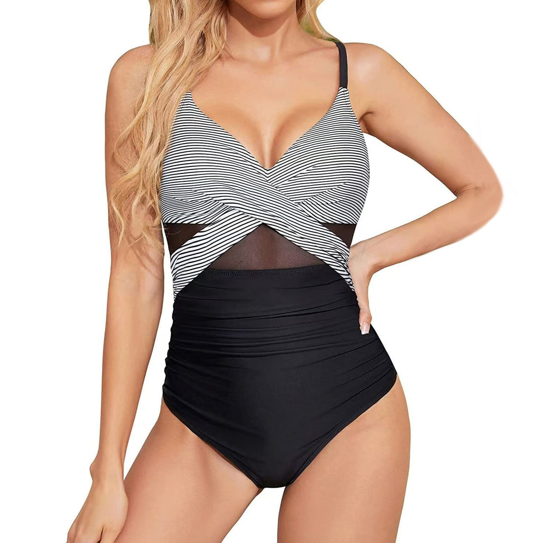 Damen Hochwertiger Einteiler Badeanzug mit trendigen Cut-Out-Details Drune