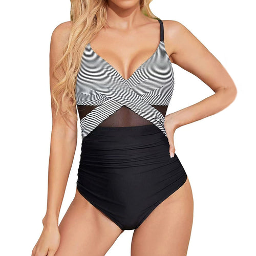 Damen Hochwertiger Einteiler Badeanzug mit trendigen Cut-Out-Details Drune