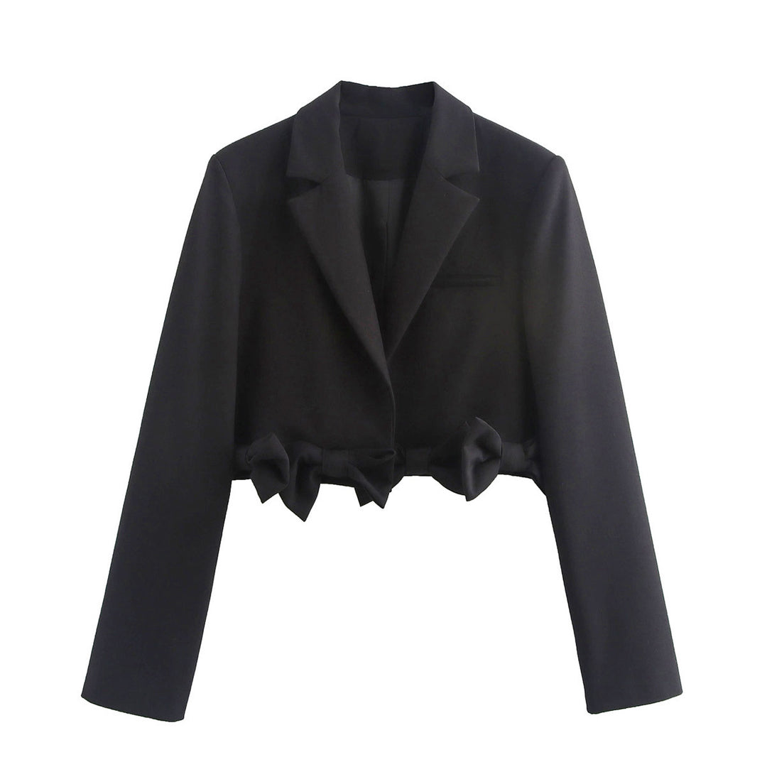 Damen cropped Blazerjacke mit Rüschendetails und schickem Schnitt Drune
