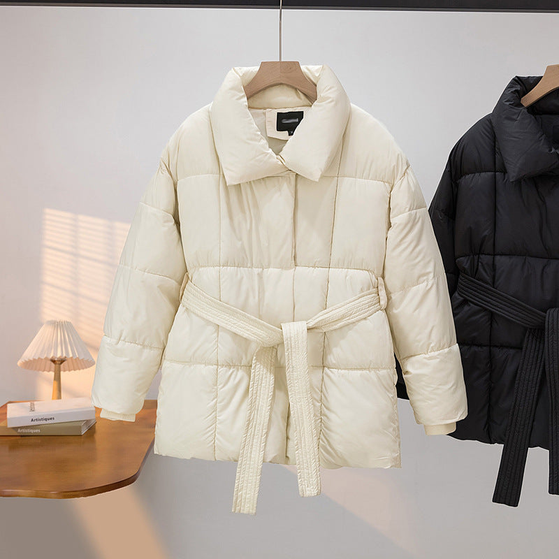 Damen Wattierte Jacke mit Gürtel und eleganter Kragenform Drune