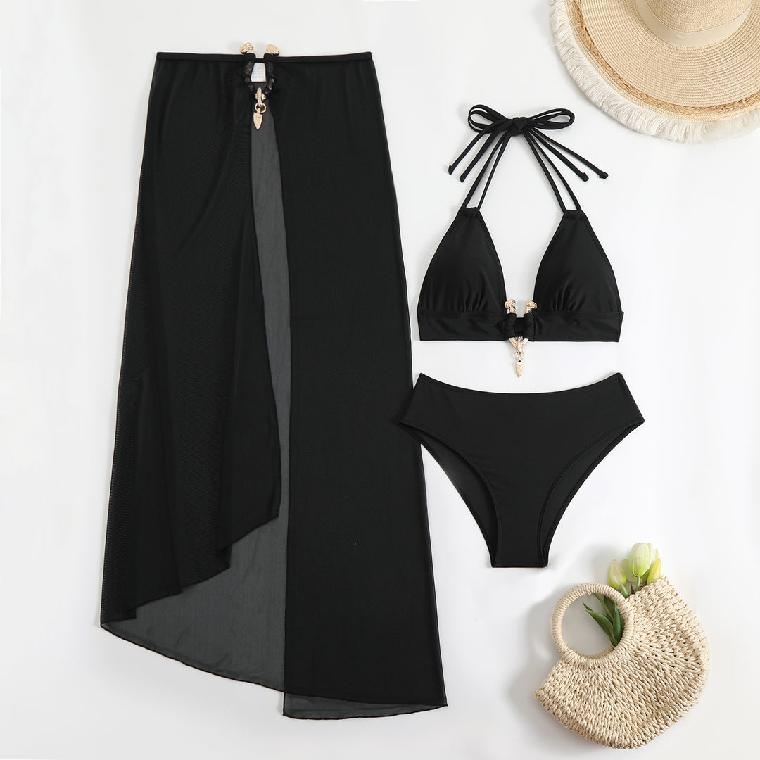 Damen Bikini-Set mit schickem Wickelrock und raffiniertem Halterneck Drune