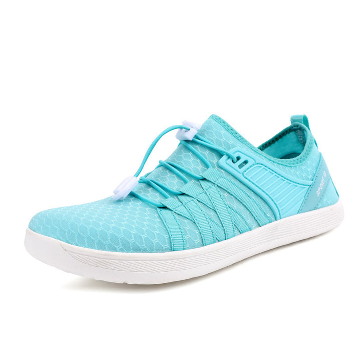 Unisex nan flacher Stadt-Sneaker mit Schnellzugverschluss, elastischem Strickoberteil und stoßabsorbierender Leichtsohle Drune
