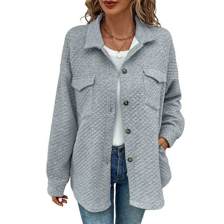 Damen lässige Jacke mit strukturiertem Design und praktischen Taschen Drune