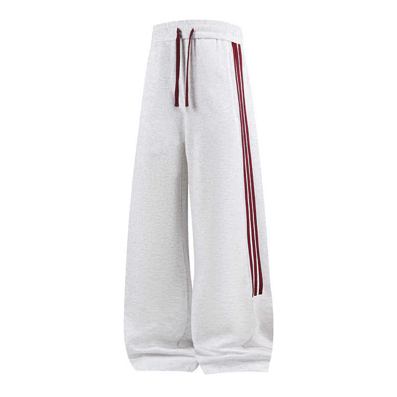 Damen Weite High-Waist Jogginghose mit markanten Seitenstreifen & Kordelzug Drune
