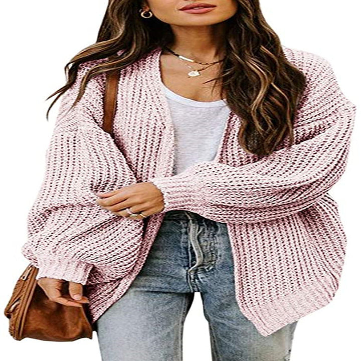 Damen oversized Strickpullover mit weitem Schnitt und tiefem Rückenausschnitt Drune