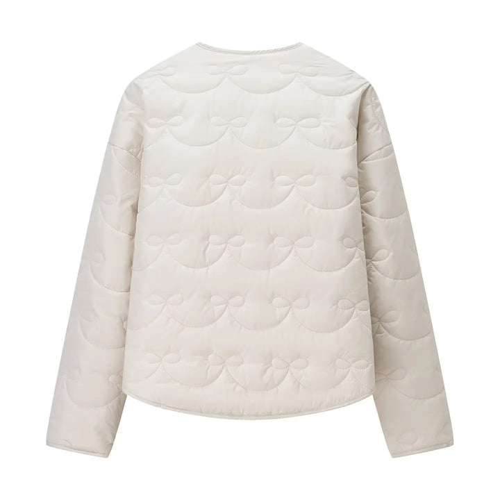 Damen nan leichte Steppjacke im Rundhalsdesign mit Schleifensteppung und verdeckter Druckknopfleiste Drune