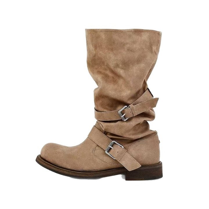 Damen Kniehohe Motorrad-Bikerstiefel Drune