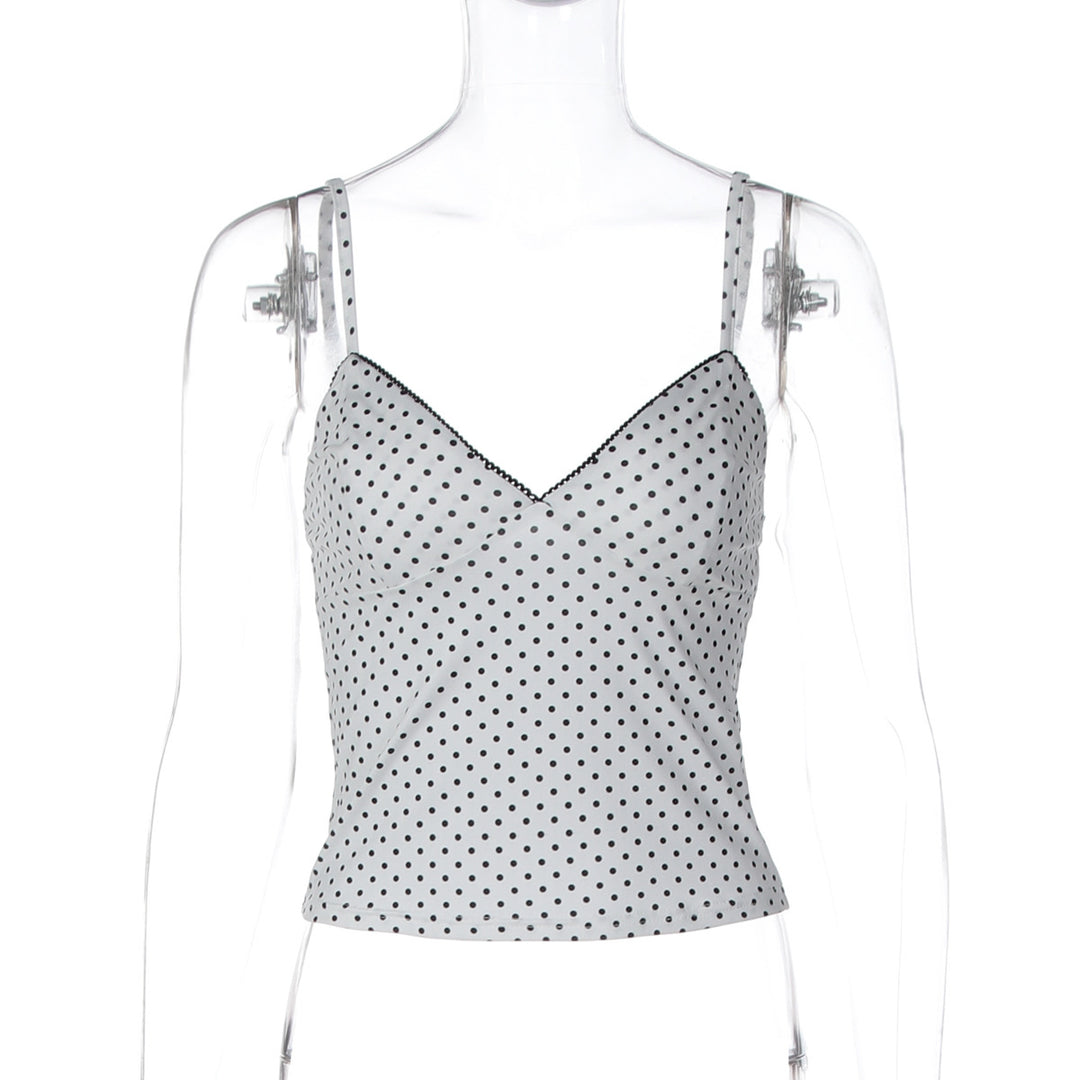 Damen Charmantes Spaghetti-Top mit Punkten Drune