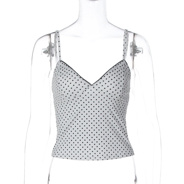 Damen Charmantes Spaghetti-Top mit Punkten Drune