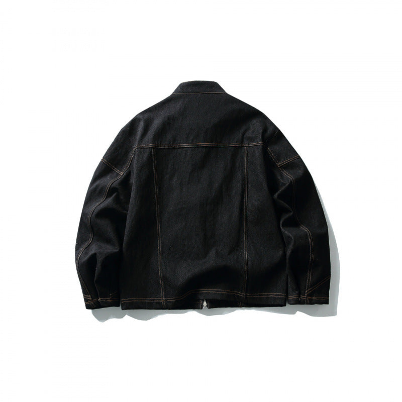 Herren Kurze Canvasjacke mit markanten Metall-Knebelverschlüssen und Kontrastnähten Drune