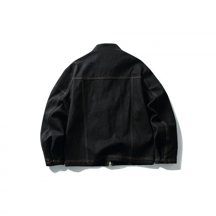 Herren Kurze Canvasjacke mit markanten Metall-Knebelverschlüssen und Kontrastnähten Drune