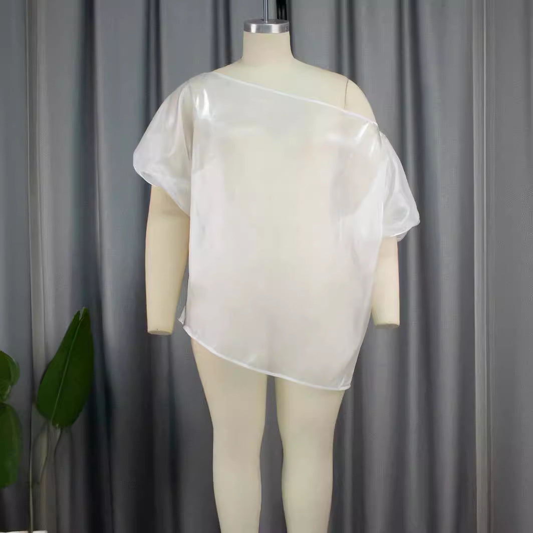 Damen Transparente Chiffon-Bluse Drune