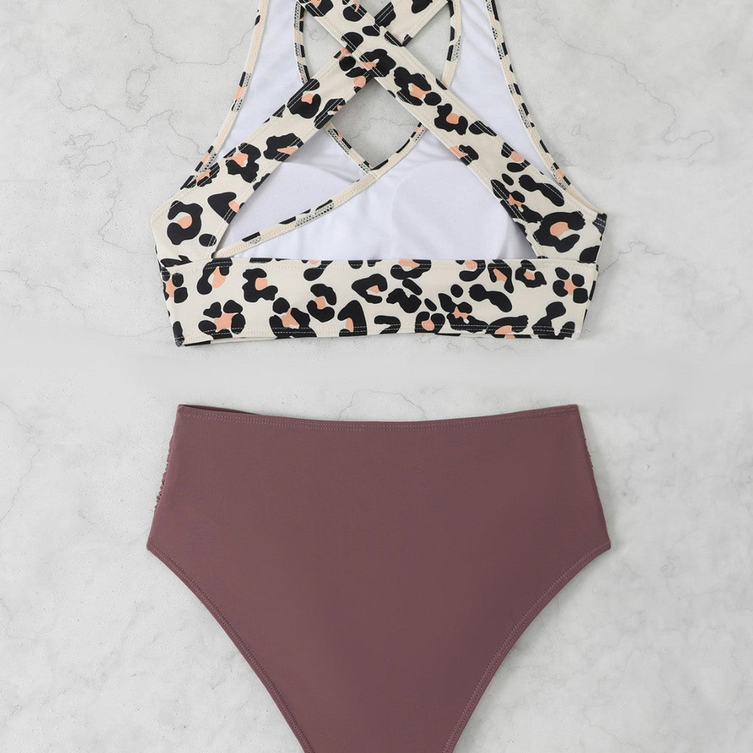 Damen Sportlicher Bikini-Set mit modischem Leo-Design Drune