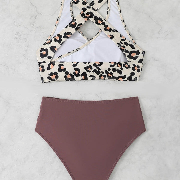 Damen Sportlicher Bikini-Set mit modischem Leo-Design Drune