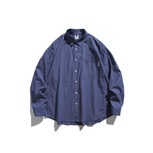 Unisex Lockeres Oversize-Karohemd mit Dropped-Shoulder und Brusttasche Drune