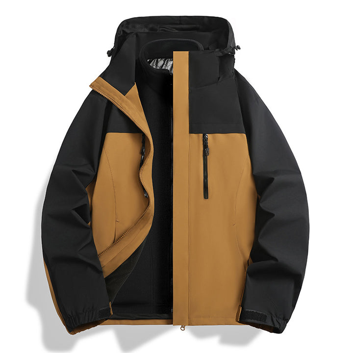Herren Zwei-in-eins Softshell-Hybridjacke mit abnehmbarer Fleece-Innenjacke und wasserabweisender Membran Drune