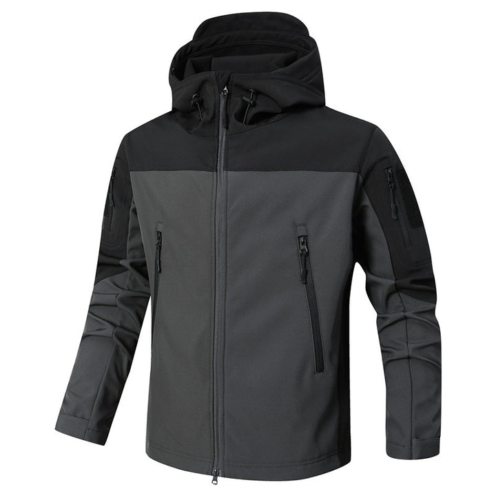 Herren winddichte Softshelljacke mit Kapuze und wasserabweisender Membran Drune