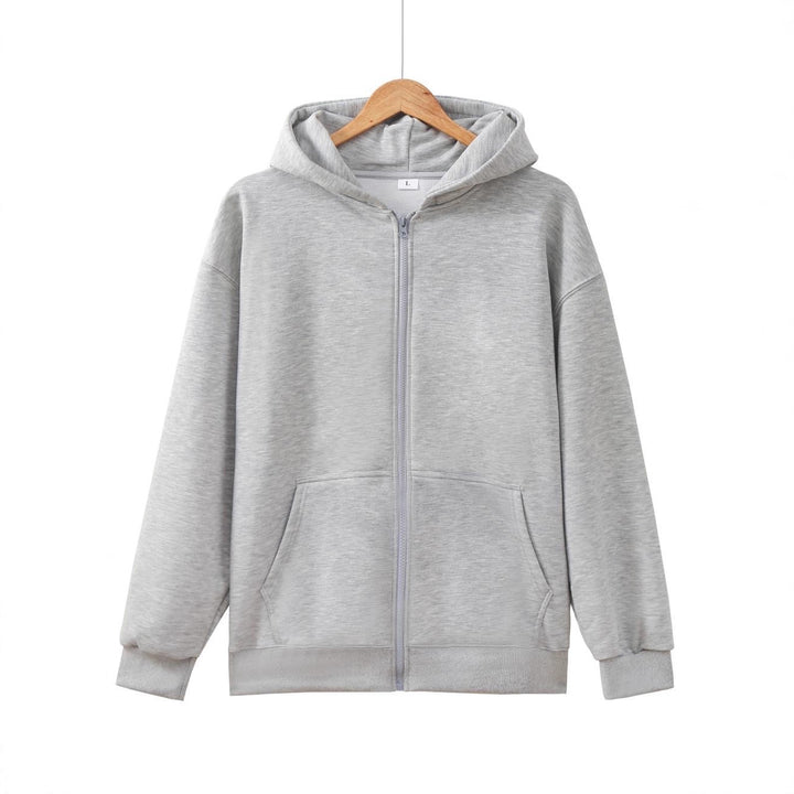 Unisex nan leichter Reißverschluss-Hoodie mit innen angerautem French-Terry, flachen Nähten und Kängurutaschen Drune