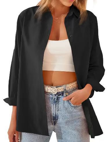 Damen Hemdbluse im lässigen Schnitt mit langen Ärmeln und modernen Details Drune