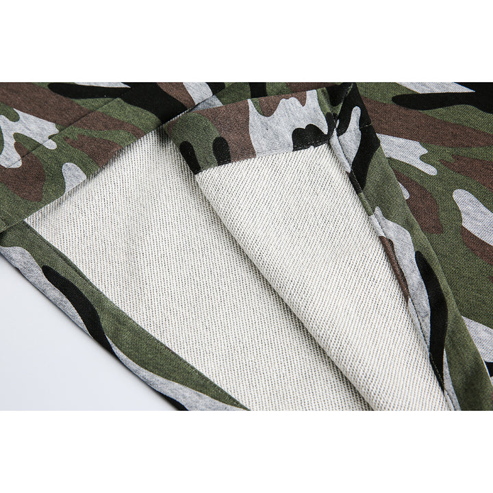 Damen Midi-Rock im Camouflage-Style mit elastischem Bund und Kordelzug Drune