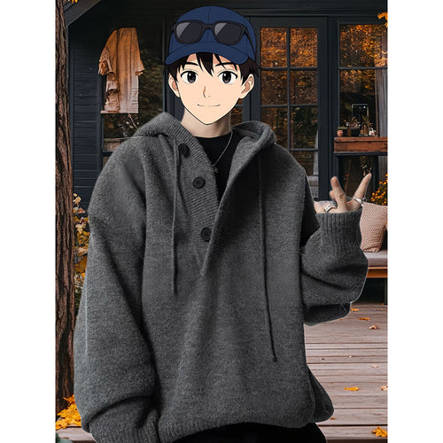 Damen Kuscheliger Hoodie mit Knopfdetails Drune