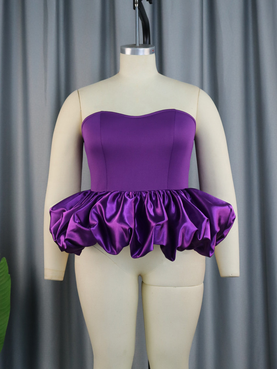 Damen Trendy Bustier mit Rüschenabschluss Drune