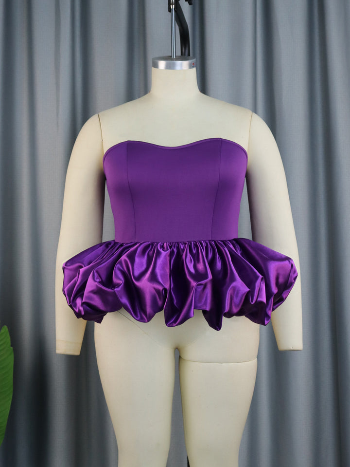 Damen Trendy Bustier mit Rüschenabschluss Drune
