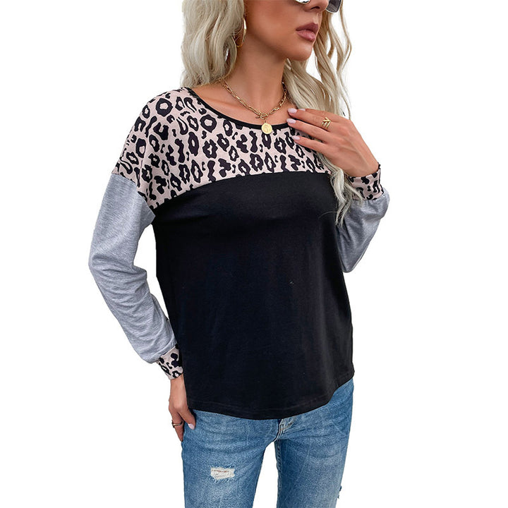 Damen Lässiges Jersey-Longsleeve mit Leo‑Yoke, melierten Ärmeln und lockerer Passform Drune