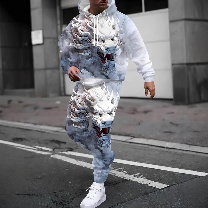 Herren Hoodie- und Jogginghose-Set mit einzigartigem Grafikdesign Drune