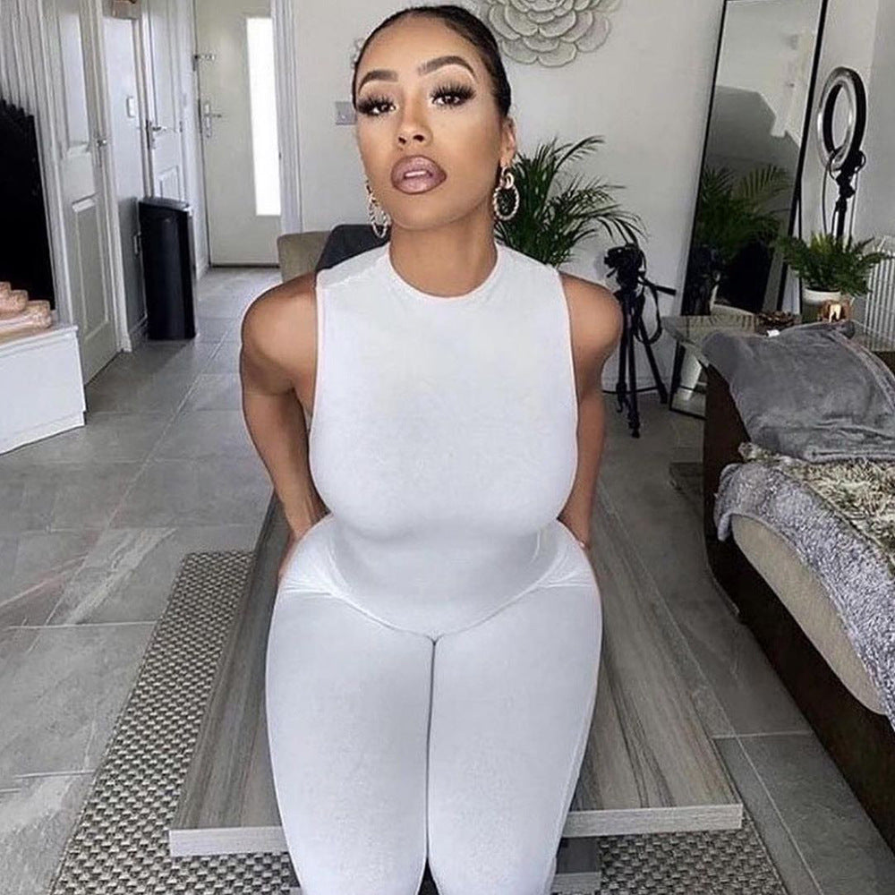 Damen All-in-One Jumpsuit mit tiefem Ausschnitt und figurbetontem Schnitt Drune