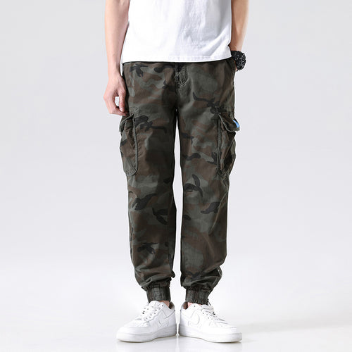 Herren Cargo-Jogginghose im Camouflage-Utility-Design mit großen Klappentaschen Drune