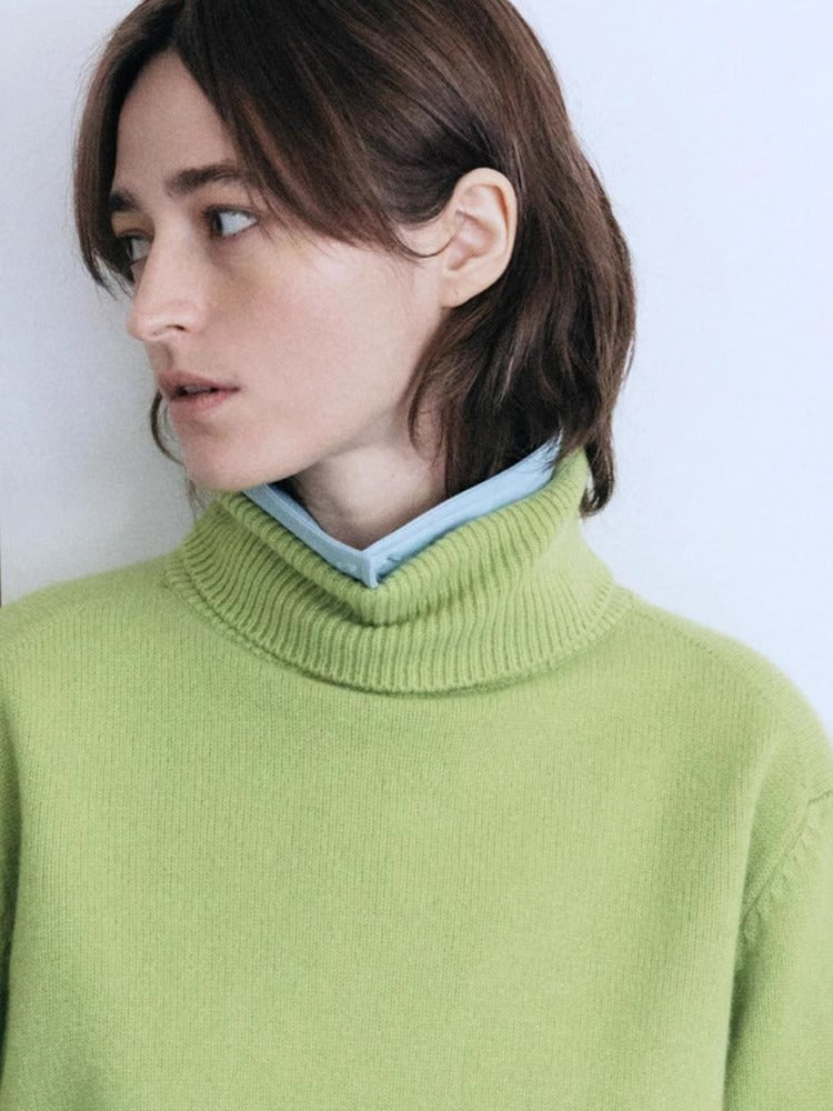Damen Langarm-Pullover mit hohem Kragen Drune