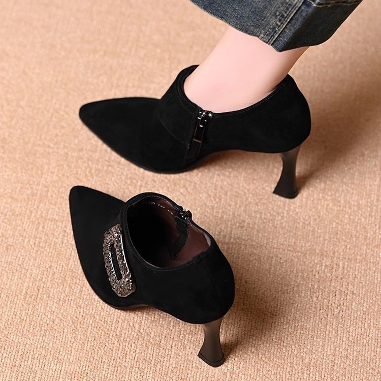 Damen Elegante Stiefeletten mit Glitzerakzenten Drune