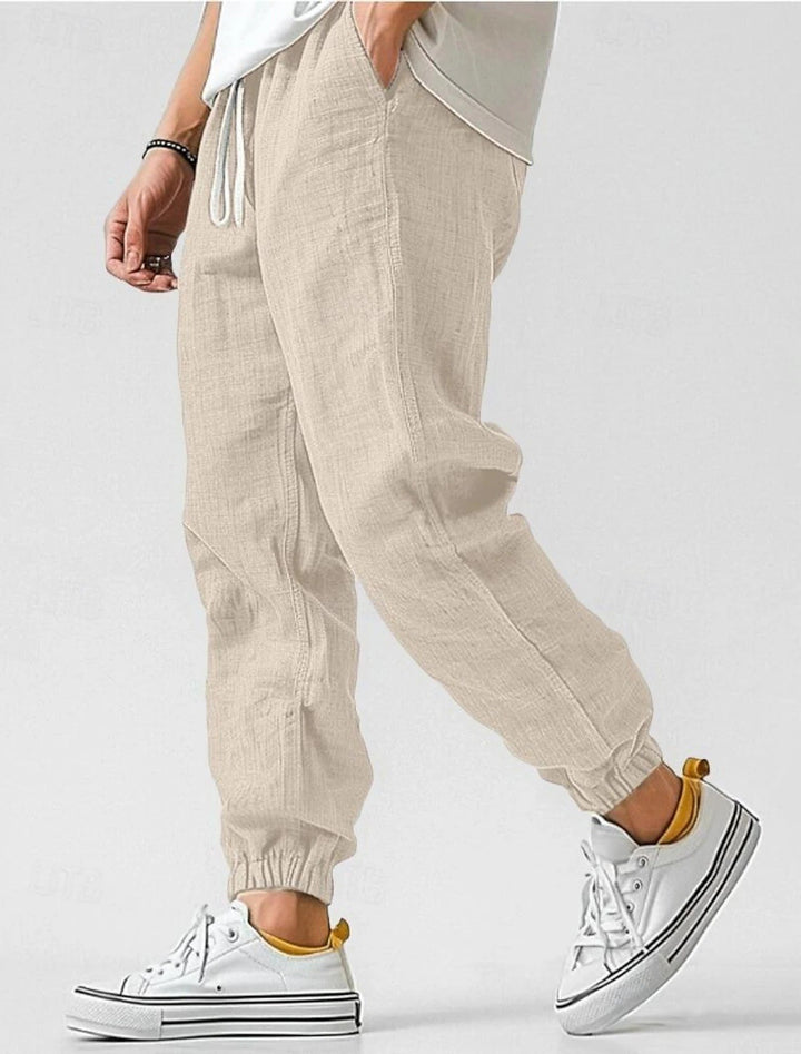 Herren Bequeme Leinenhose mit elastischem Bund und seitlichen Taschen Drune