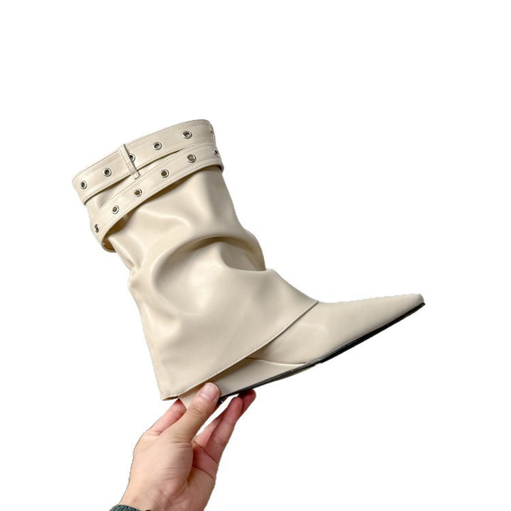 Damen Modische und elegante Knöchelstiefel Drune