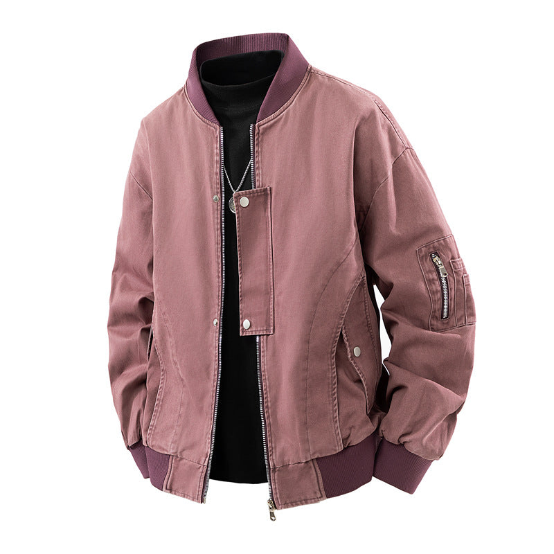 Herren Boxy-Bomberjacke im Utility-Look mit Ärmel-Reißverschluss & Rippbündchen Drune